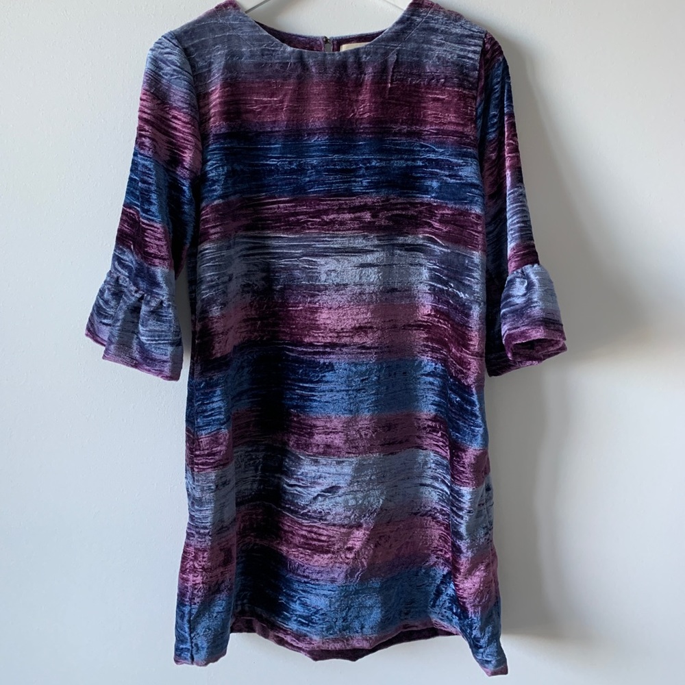 Peek NWOT Girls Velvet Ruffle Sleeve Dress Sz 12